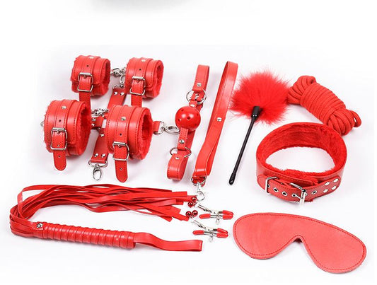 CheekyVibe Bondage Starter Kit for Couples - Red