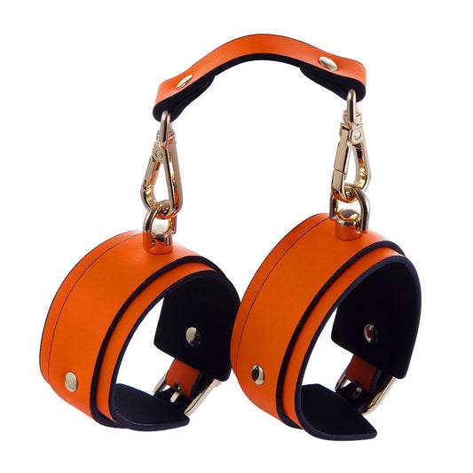 Adjustable PU Leather Bondage Cuff - Wrist/Ankle Restraint, Sold Individually(Luminous orange-anklet)